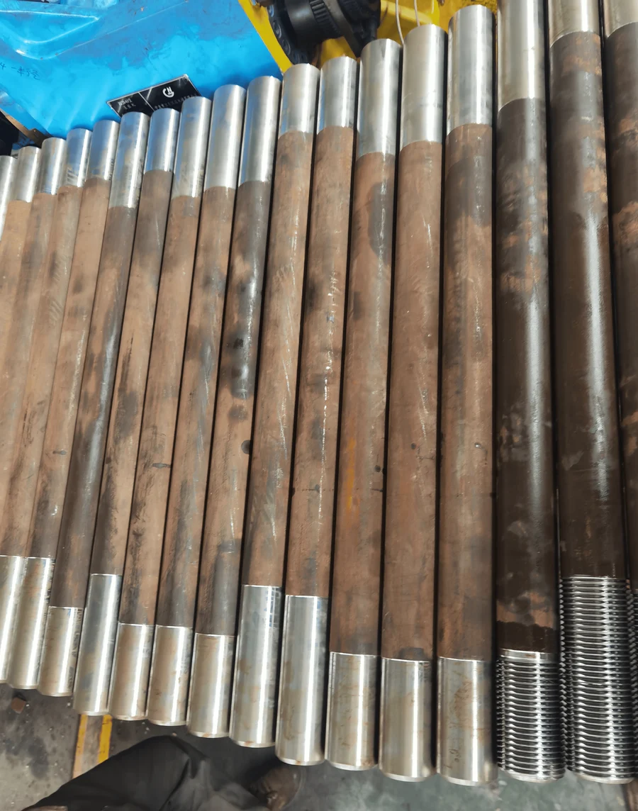 Prepared bar ends, some with machined threads