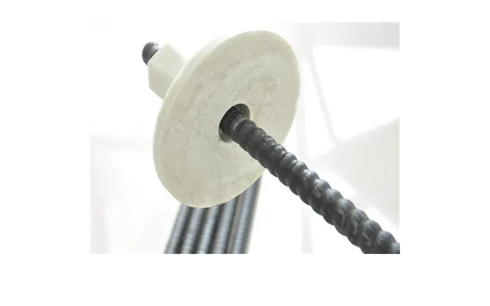 Manufacturer product photograph of a solid FRP rod, bearing plate and nut