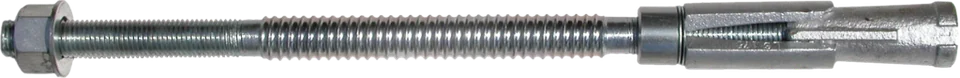 Manufacturer product image of a mechanical rock-anchor rod with expansion head and bearing plate