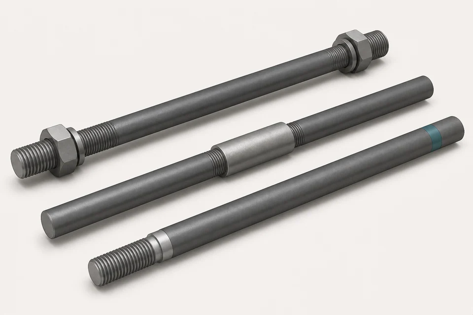 Concept illustration of quay-wall tie rods and their end connections
