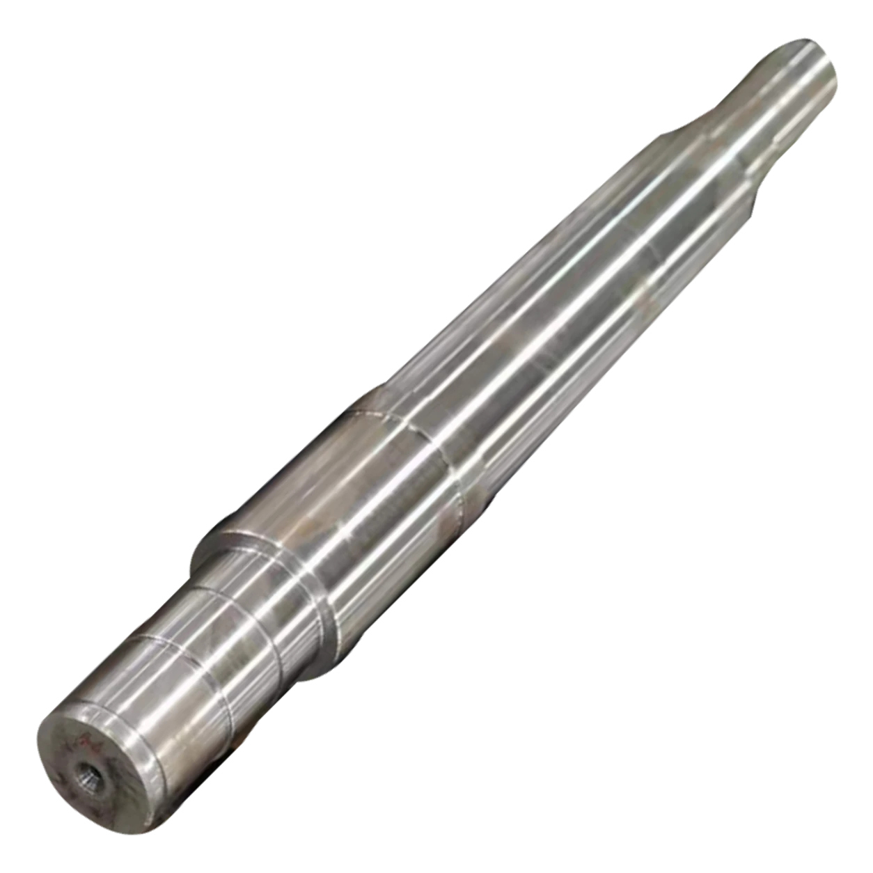 Photograph: machined stepped steel shaft