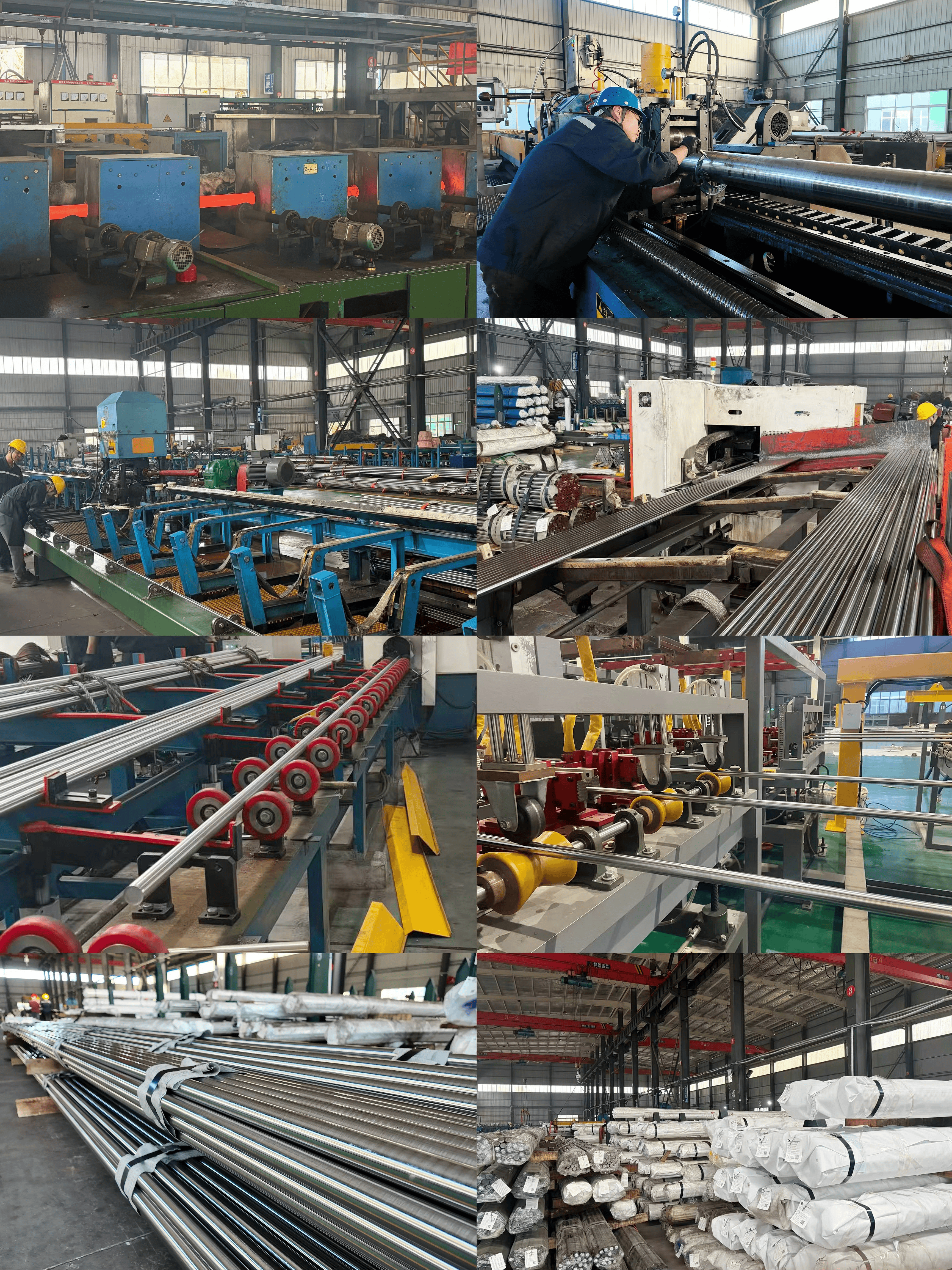 Collage of steel bar processing and preparation equipment