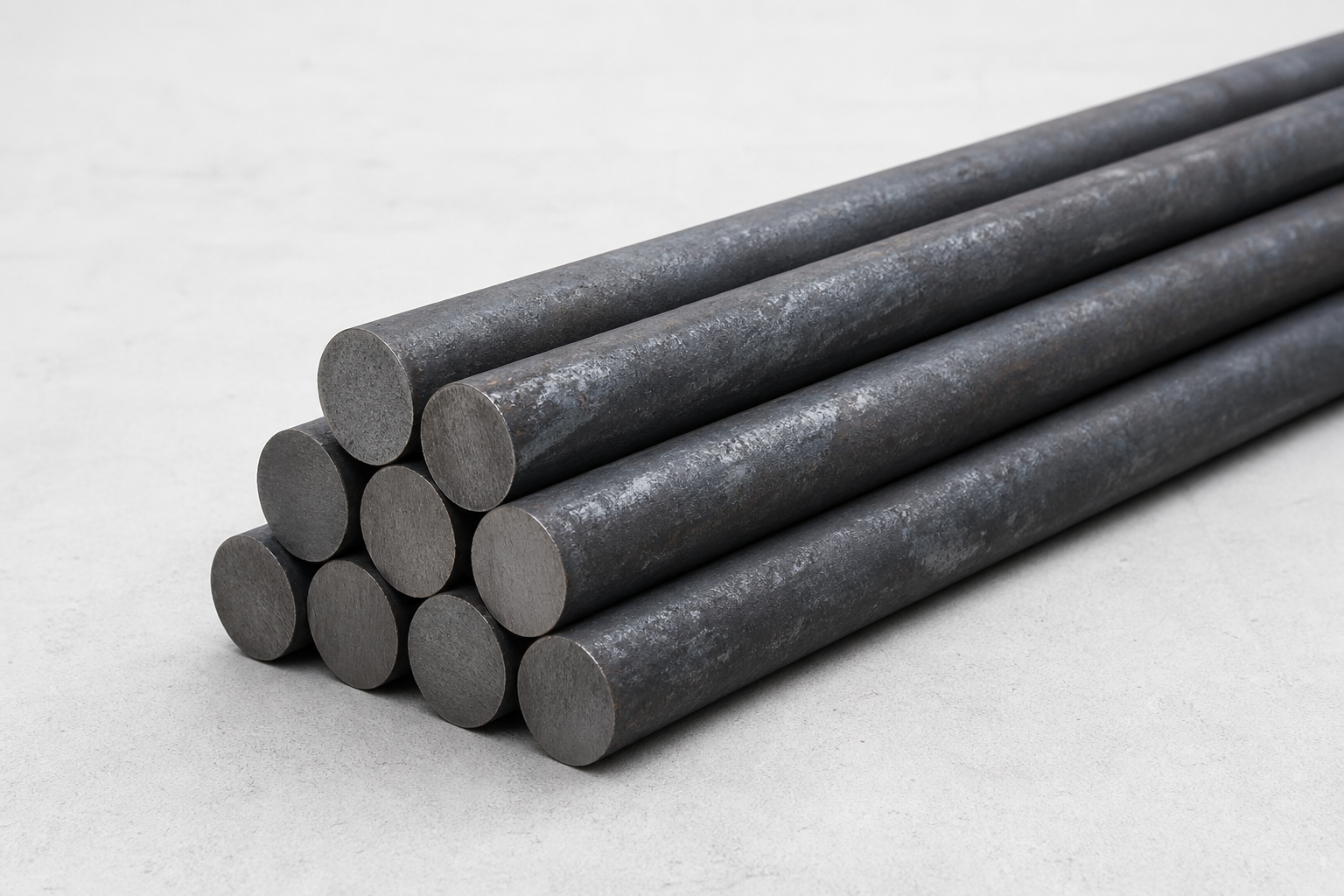 Dark hot-rolled alloy steel round bars with a mill-scale surface